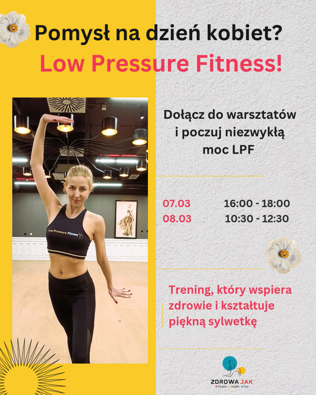 ✨ Ruszyły zapisy na specjalną edycję warsztatów Low Pressure Fitness! 🔥Dlaczego specjalną?Bo odbędzie się w weekend 7–8 marca — w czasie, gdy celebrujemy kobiecość.Możecie więc spodziewać się dodatkowych niespodzianek 🌸Trening LPF to znakomity prezent, który możesz podarować swojemu ciału i duszy.To metoda, która realnie wspiera kobiece zdrowie, pomaga kształtować sylwetkę „klepsydry”, wzmacnia ciało — bez przeciążania i presji. A przy tym relaksuje i rozluźnia. Efekty poczujesz już po pierwszej sesji.Jeśli jeszcze nie znasz LPF — koniecznie zarezerwuj swoje miejsce na warsztatach.📅 Dwa terminy do wyboru:7 marca (sobota) | 16:00–18:008 marca (niedziela) | 10:30–12:30📍 Spotykamy się w kameralnym klubie Fit for Fun w centrum Łodzi, przy ul. Milionowej 21.👉 Zajrzyj do karuzeli i sprawdź, czy LPF jest dla Ciebie oraz co o warsztatach mówią uczestniczki 💬Czeka na Ciebie wspólny trening, nauka manewru hipopresji i zestawu ćwiczeń, które będziesz mogła spokojnie powtarzać w domu, materiały, mały upominek, a to wszystko w cudownej, kobiecej atmosferze 🎁☕💛 Zabierz przyjaciółkę, siostrę lub mamę i dołączcie do najbardziej kobiecego warsztatu w mieście.Link do rejestracji znajdziesz w bio.💬Masz pytania? Napisz do mnie — chętnie wszystko wyjaśnię.🔔Nie pasuje Ci termin, a chcesz spróbować LPF? Zostaw kontakt — dam znać o kolejnych edycjach.#LowPressureFitness #ZdrowaJakTy #TreningDlaKobiet #WarsztatyLPF #LPFPoland #TreningMedyczny #Hipopresja #LPFŁódź